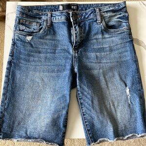KUT Sophie Bermuda Distressed Denim Shorts- size 10